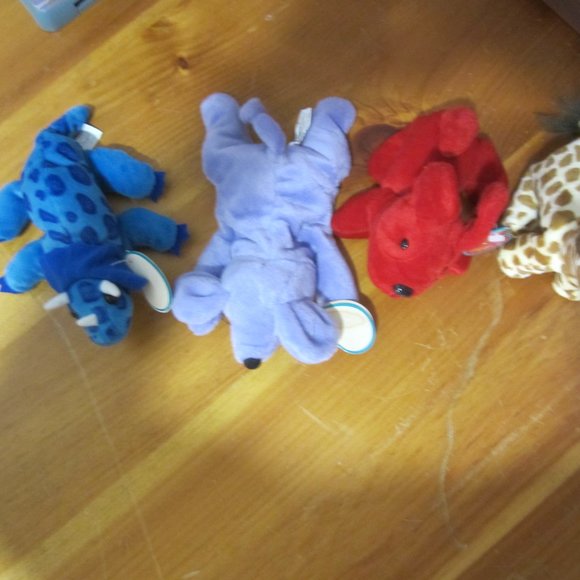 VTG 90'S FULL O'BEANS PLUSH TOYS, SET OF 4, W/TAGS, READ ALL - Picture 2 of 9